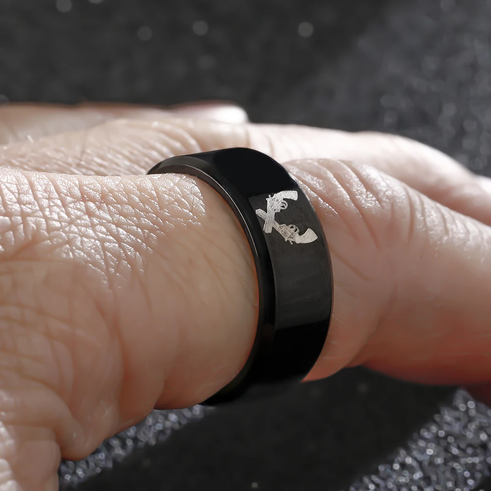 MOREDEAR 8 мм титановое кольцо для мужчин и женщин мужское вращающееся пистолета |