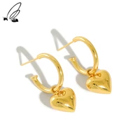 ssteel gold cute heart drop earring 925 sterling silver gift for women simple sweet designer earrings fine kpop fashion jewelry
