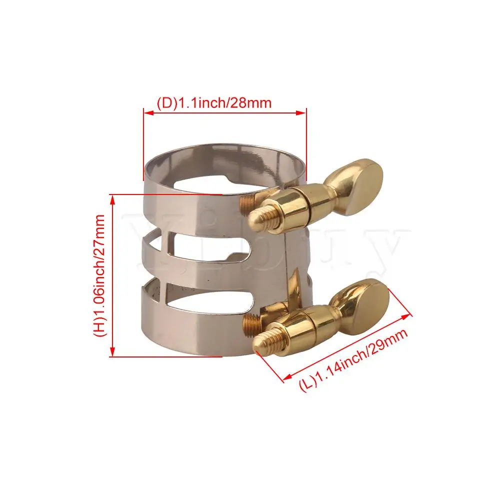

Yibuy Twin Screw Adjustment Cupronickel Sax Ligature Clip for Alto Saxophone