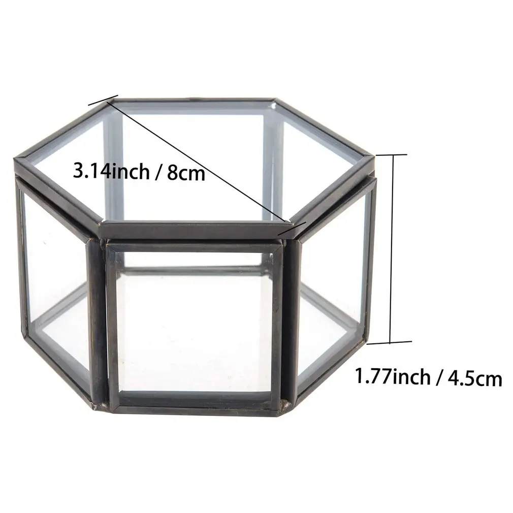 

Jewelry Storage Box Ornaments Jewel Casket Wedding Ring Container Desktop Display Tabletop Succulent Plants Decor