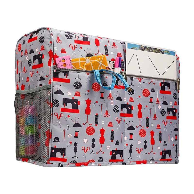 Чехол для швейной машины защитный чехол пыли сумка с карманами хранения игл и