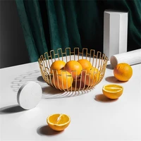 nordic simple tieyi fruit plate creative fruit snack basket home living room table black and white hollowed out decoration