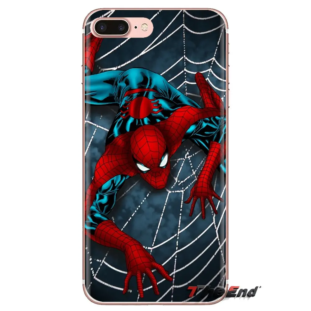 For iPhone XS Max XR X 4 4S 5 5S 5C SE 6 6S 7 8 Plus Samsung Galaxy J1 J3 J5 J7 A3 A5 Soft Shell Covers Marvel Comics Spider man |