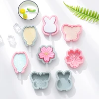 ice cream mould diy cute mascot silicone mold homemade with lid handmade ice cream popsicle mold ice cubes