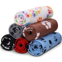 pet blanket dog cat soft fleece blankets sleep mat pad bed cover with paw print for kitten puppy and other small animals