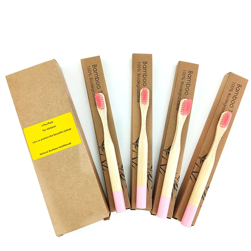 4 шт. деревянные бамбуковые зубные щётки для детей|Зубные щетки| |