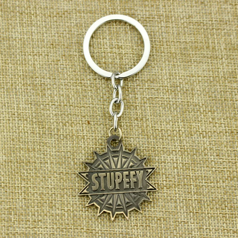 

Fantastic Beasts and Where to Find Them Keychain Bronze STUPEFY Metal Pendant Keyring Fashion Car Key Chain For Key Holder