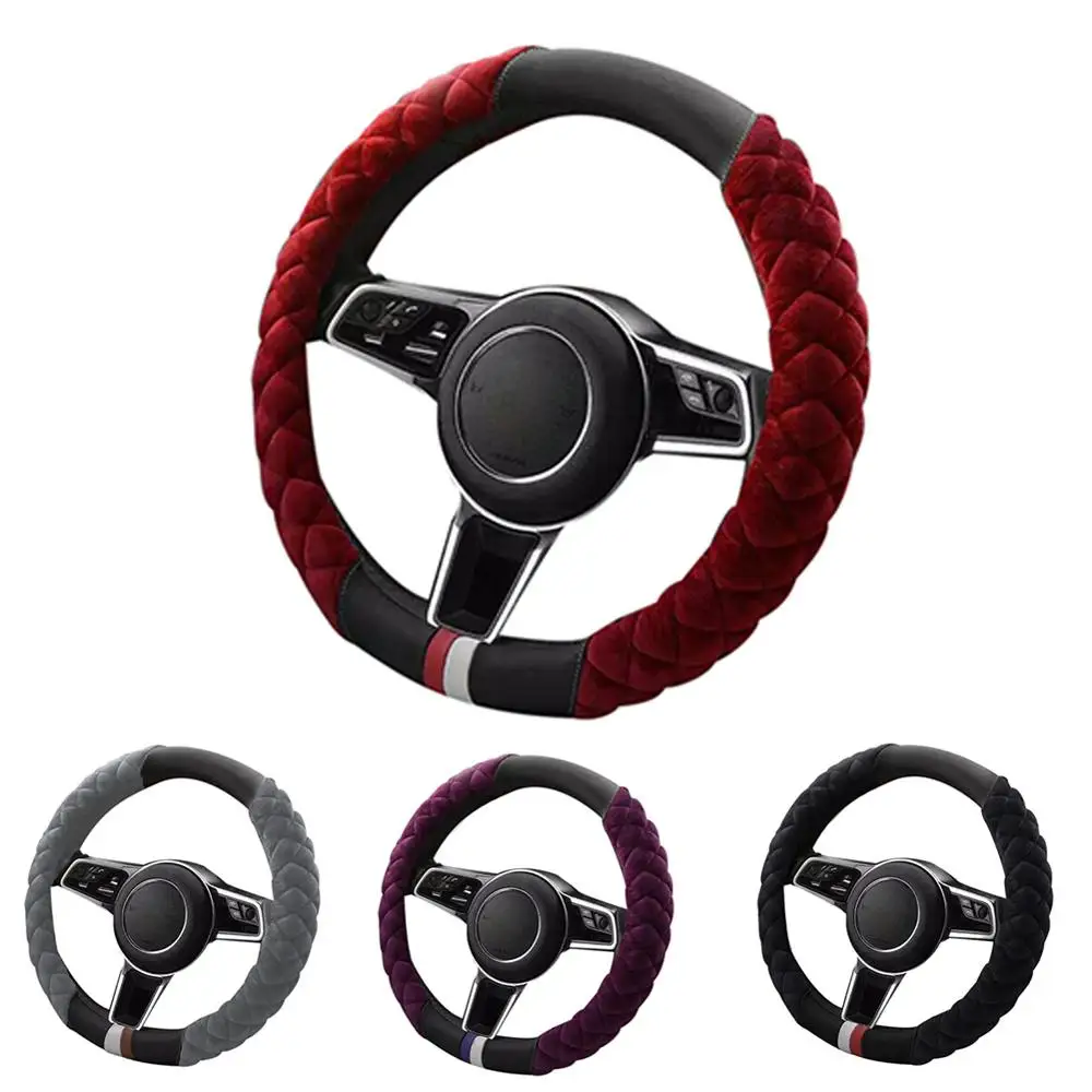 

Universal Car Accessories 15" Car Steering Wheel Cover Winter Warm Plush Cover Car Interior Decoration