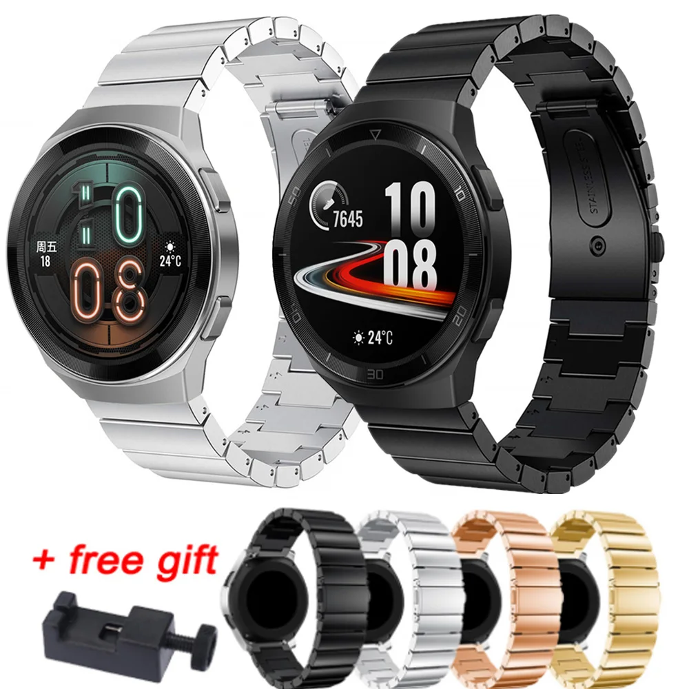 

For Huawei Watch gt2e 46mm Stainless Steel Strap Metal 22mm Watch Band Watchband Bracelet With Tool For Huawei gt 2e