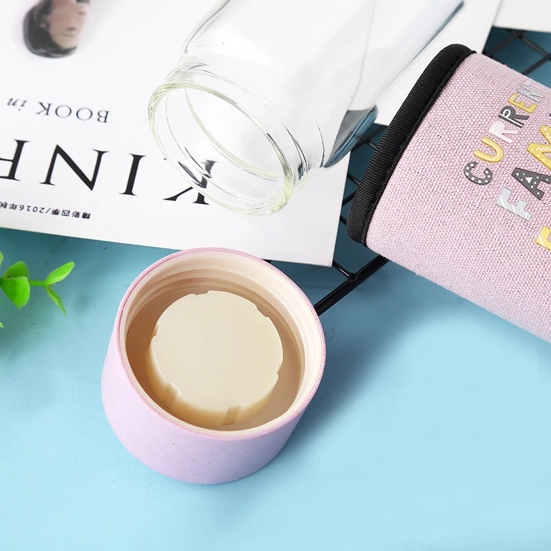 Новинка 350 мл милая стеклянная бутылка для воды портативная прозрачная чашка чая