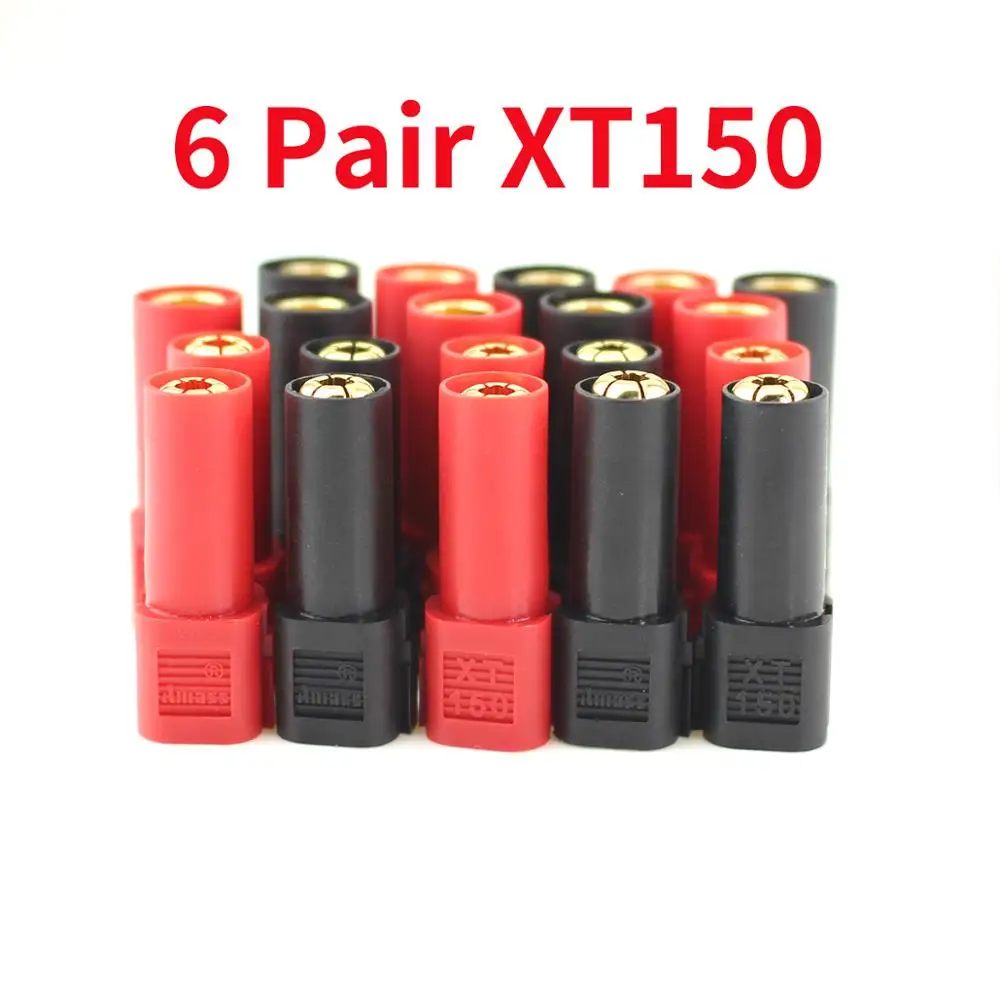 6 Pair Original AMASS XT150 Connector Adapter Plug 6mm Male Female Plug  120A Large Current High Rated Amps For RC LiPo Battery