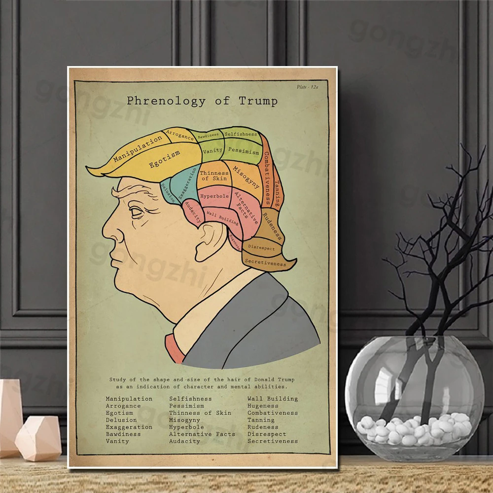 

Trump Canvas Painting of Phenomenology Abstract Cartoon Portrait Art Prints and Posters Decoration Living Room Wall Paintings