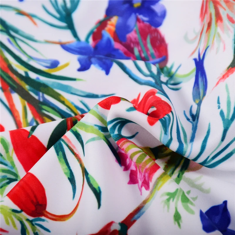 Новый сексуальный красный купальник с цветочным принтом Женский цельный костюм