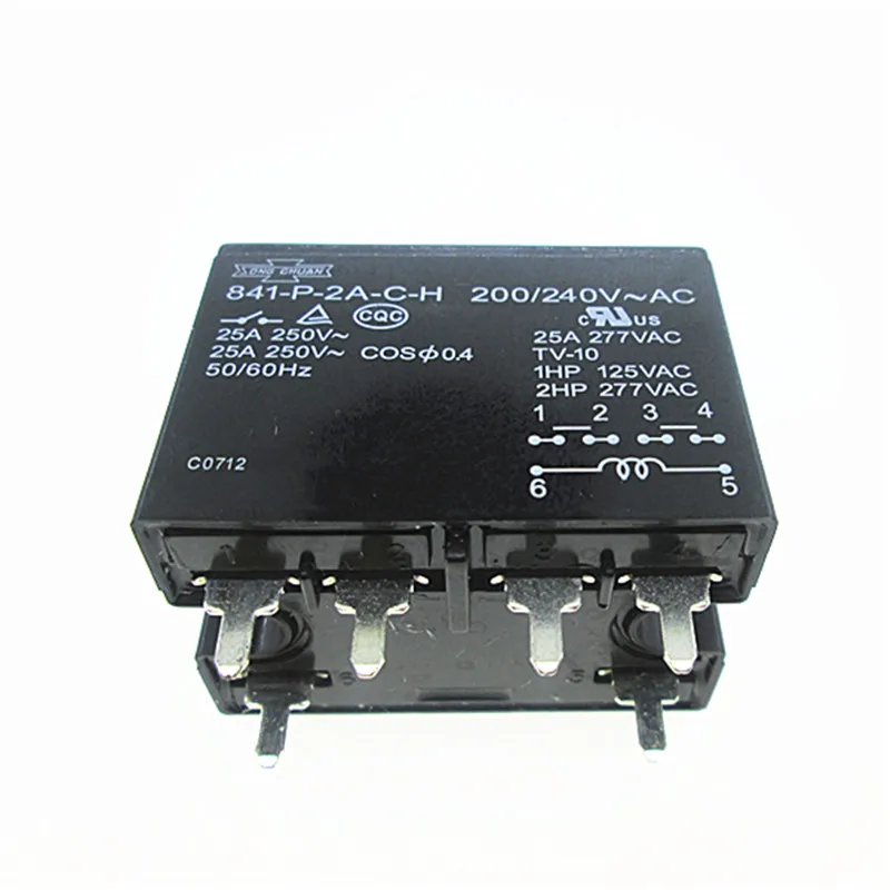 5PCS UZ-2A-BB220 200-240VAC 25A 250VAC Power Relay 6 Contacts 