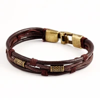 vintage leather bracelet men wrist band brown rope bracelet bangle cuff bracelets bracciale uomo armband heren bileklik erkek