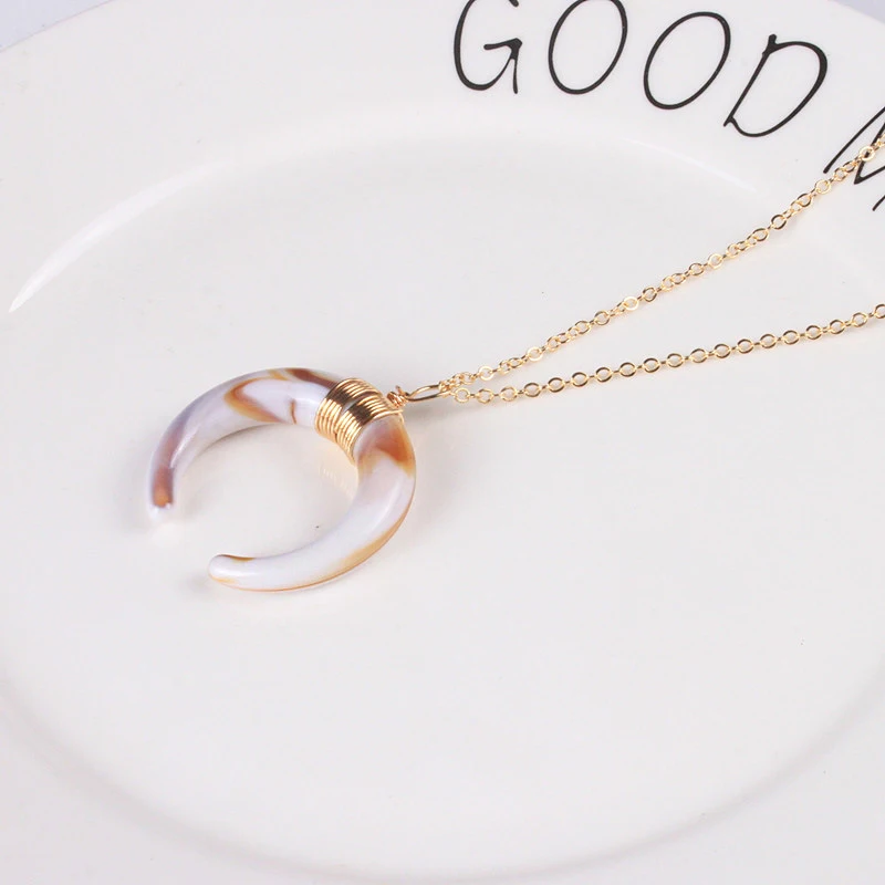 Женская цепочка до ключицы модное простое ювелирное украшение в виде полумесяца