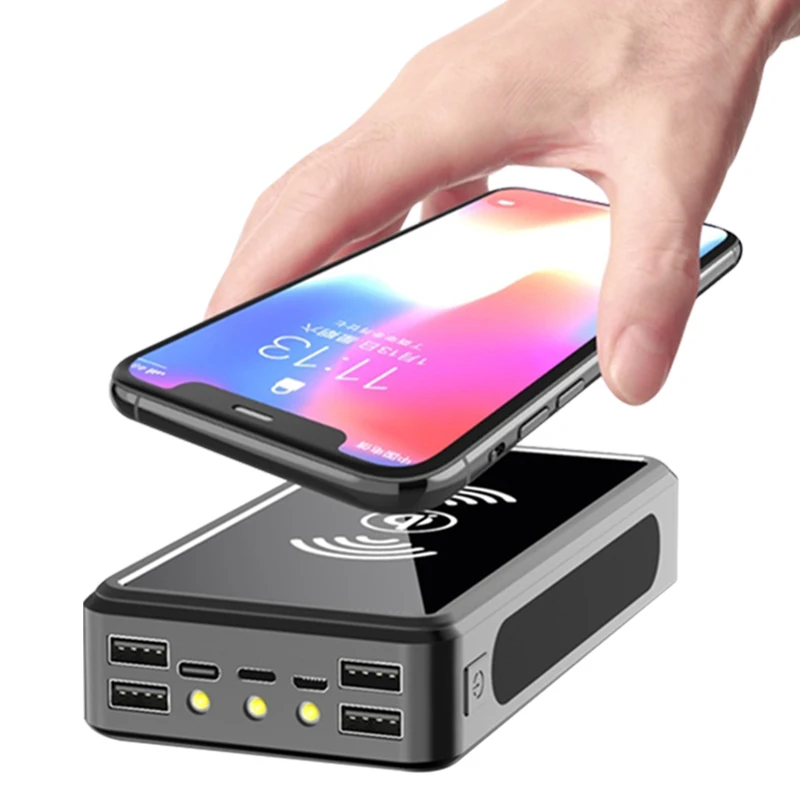 80000mAh Солнечная батарея большой емкости 4USB аккумулятор мобильный телефон