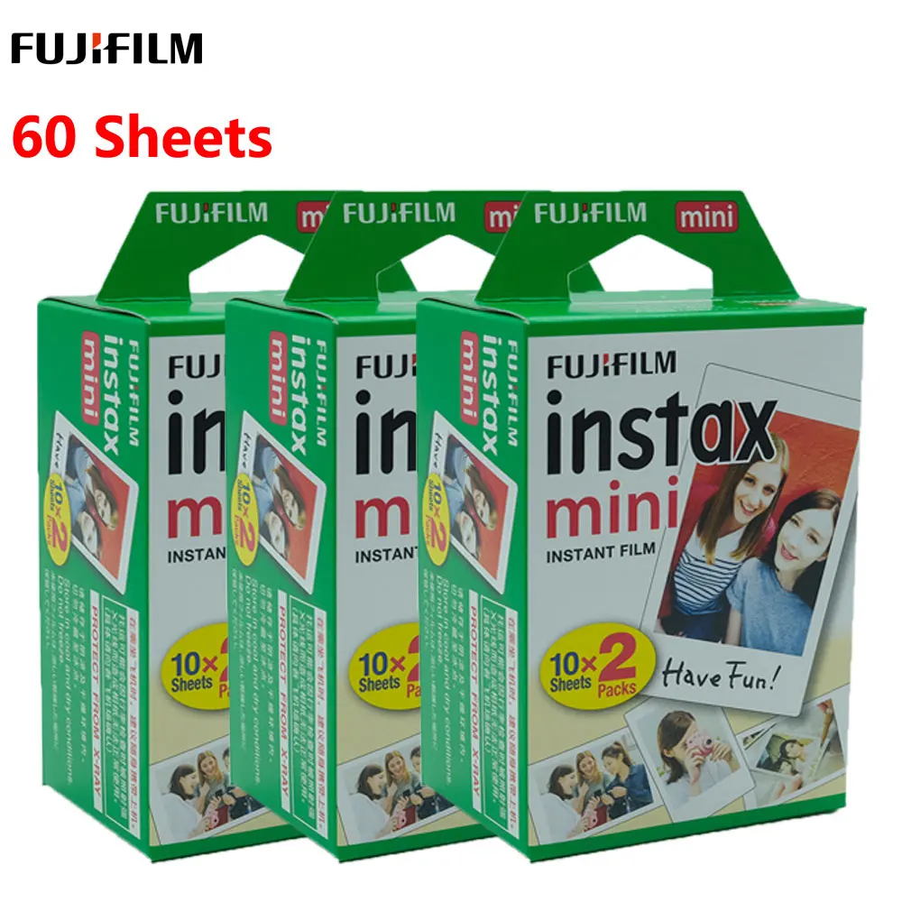 Оригинальная фотобумага Fujifilm Instax Mini 60 листов мгновенная для камеры Fuji 9 8 25 90 7S