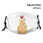 Kpop Любовь Сердце печати многоразовые Pm2.5 фильтр DIY рот Маска Дети Kpop Jpop Корейская волна корейский Kimchi супер Junior 2Pm