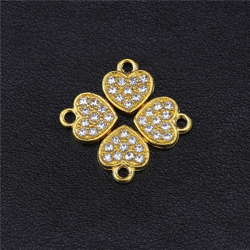 As Photo 10 Pieces Juya DIY эмалированные Очаровательные Подвески Supplis Cz Стразы в форме сердца Национальный флаг США амулеты для создания модных ювелирных изделий - Окраска металла: As Photo 10 Pieces