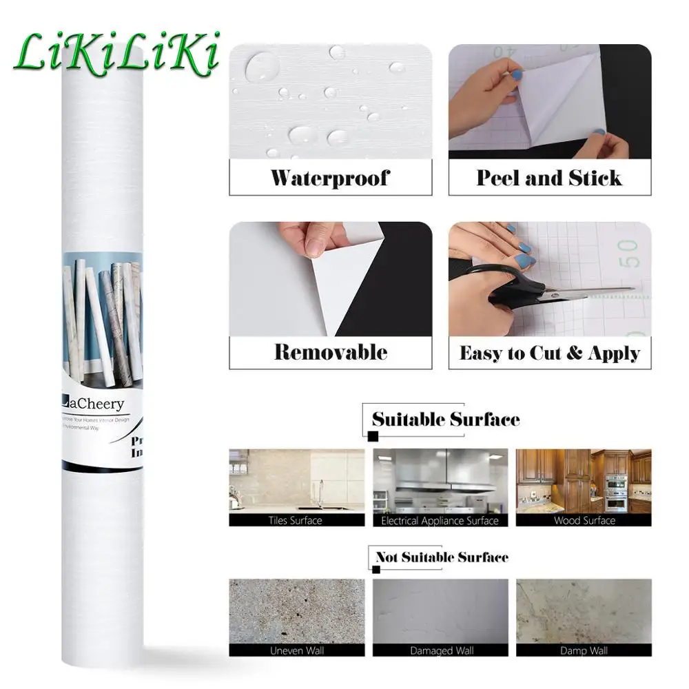 

Thick Wood Pattern Sticker Self Adhesive Wallpaper Bedroom Wall Paper Waterproof Furniture Decals Cupboard Wardrobe Door Decor