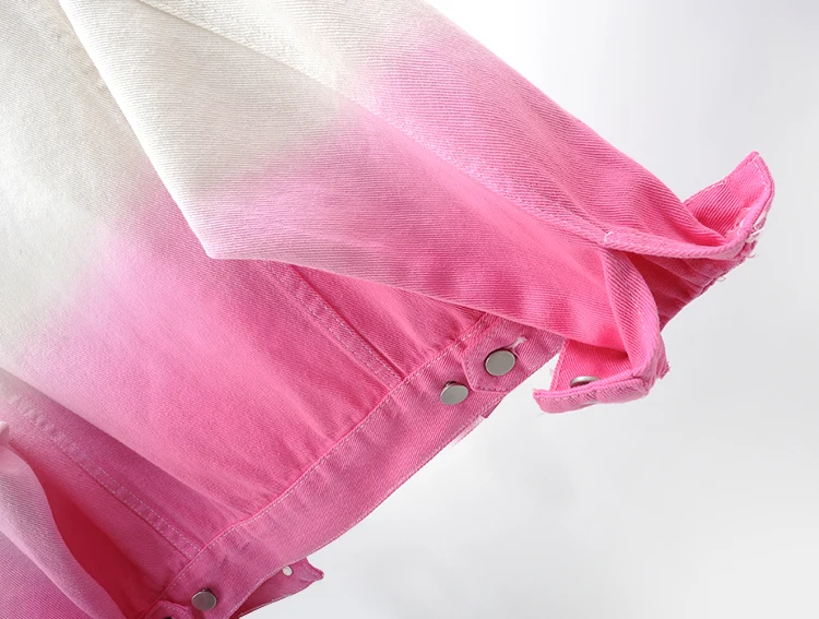 

Color Gradient Hooded Denim Jacket Women's 2021 Spring/Autumn Short Korean Loose Long Sleeve Top Fashion Street Clothing Coat