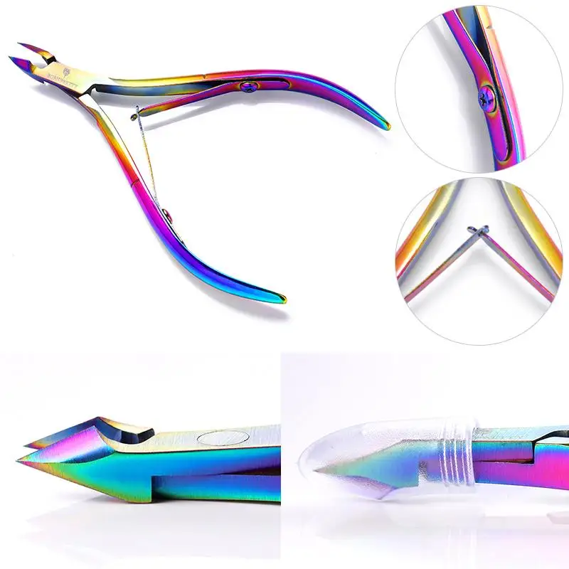 BORN PRETTY Nail Cuticle Scissor Rainbow Dead Skin Remover Edge Nipper Clipper Tool Pedicure Manicure Cutter | Красота и здоровье