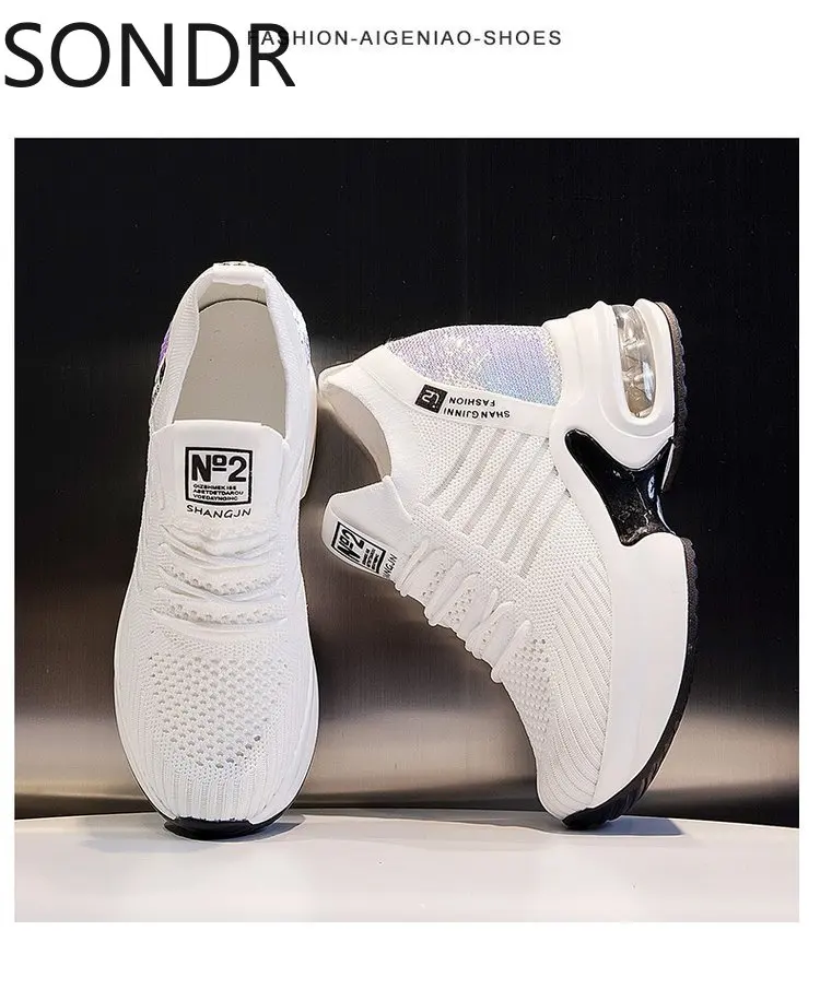 

Women's summer 2021 summer new breathable mesh shoes casual thick-soled inner increase small white shoes