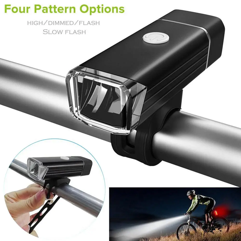 

Портативный велосипедный фонарь, светодиодный Передний фонарь для горного велосипеда с зарядкой от USB, предупреждающий свет, Аксессуары дл...