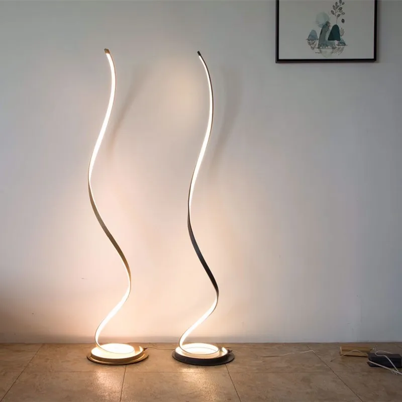 

LED Spiral Floor Lamp Living Room Office 3 Colors Dimmable Minimalist Standing Lamp Dinning Room Decor Lighting Fixtures 28W