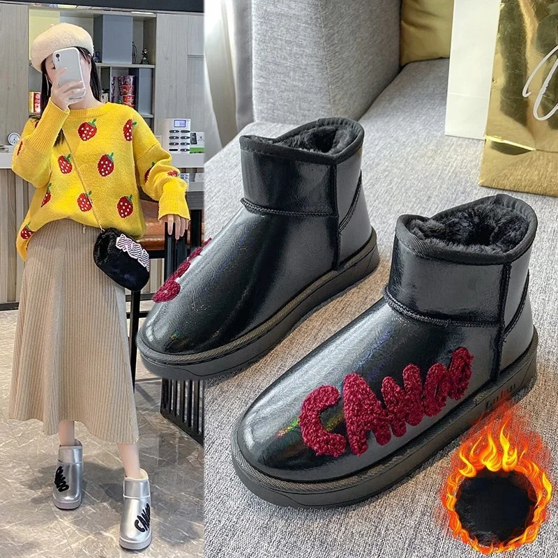 

Women Boots Waterproof Winter Shoes Women Snow Boots Platform Keep Warm Ankle Winter Boots with Thick Fur Heels Botas Mujer 2021
