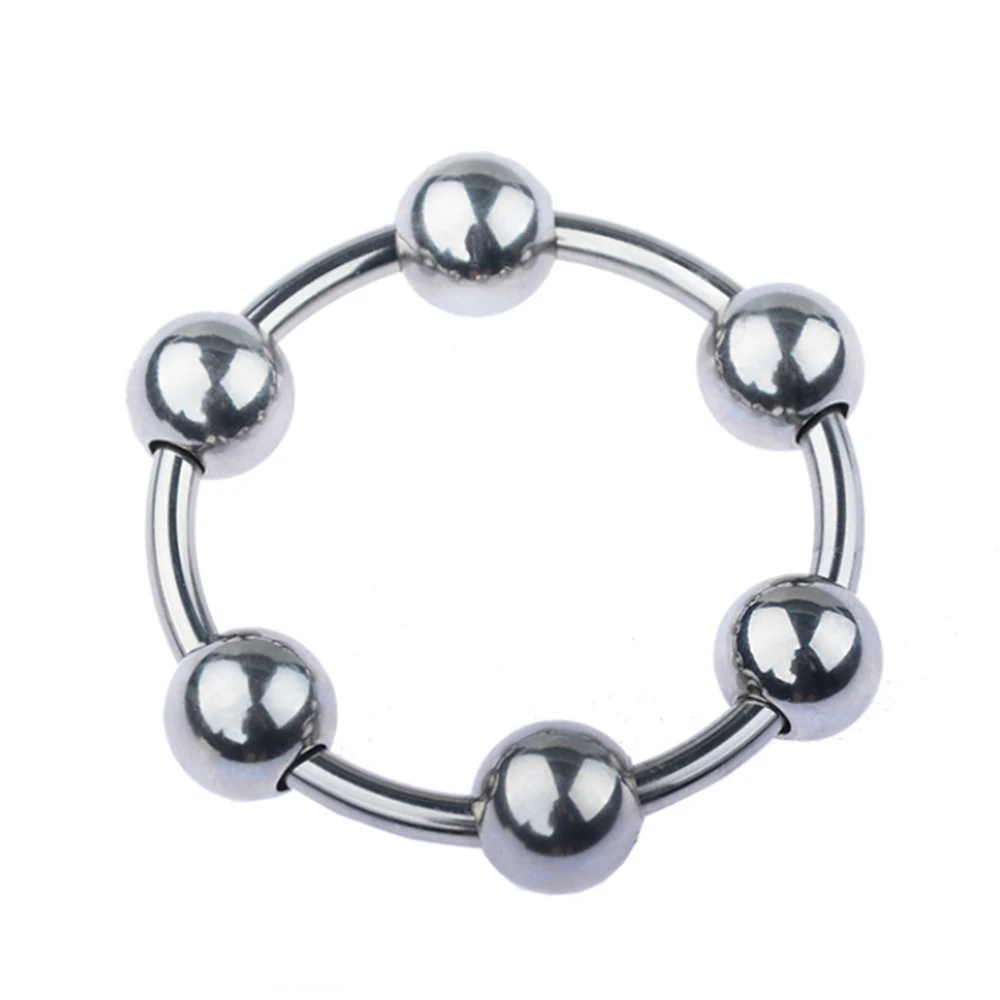 VETIRY Metal Penis Ring With 6 Beads Glans Stimulator Sex Toys for Men Male Delay Ejaculation Stainless Steel Cock | Красота и