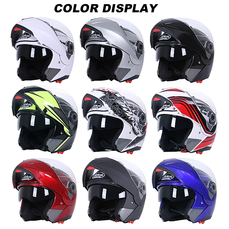 Мотоциклетный шлем с откидной крышкой защитный двойными линзами внутренним