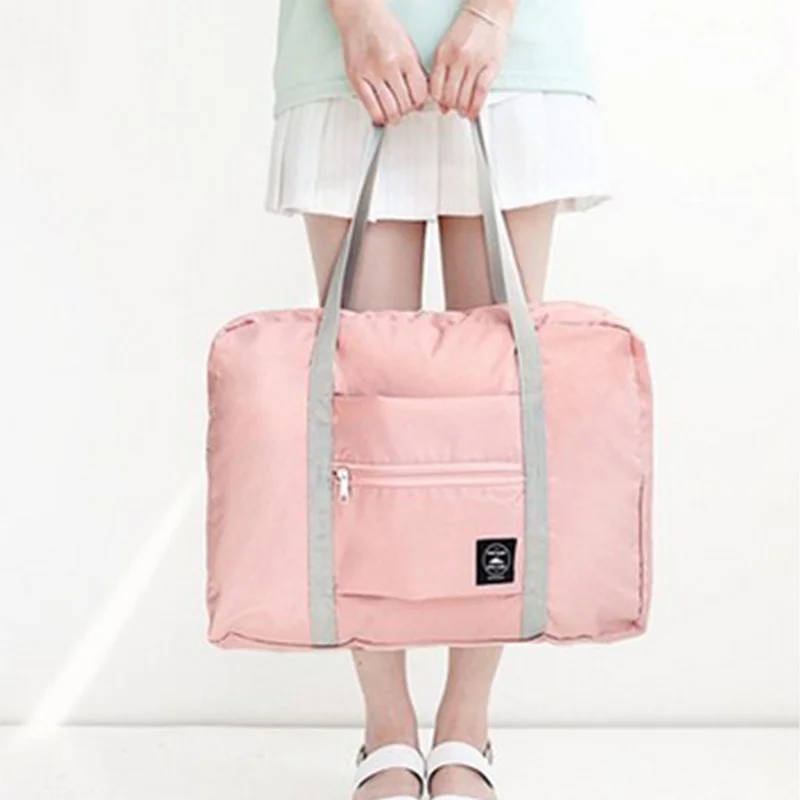 Однотонная складная сумка для путешествий самолета многофункциональная покупок