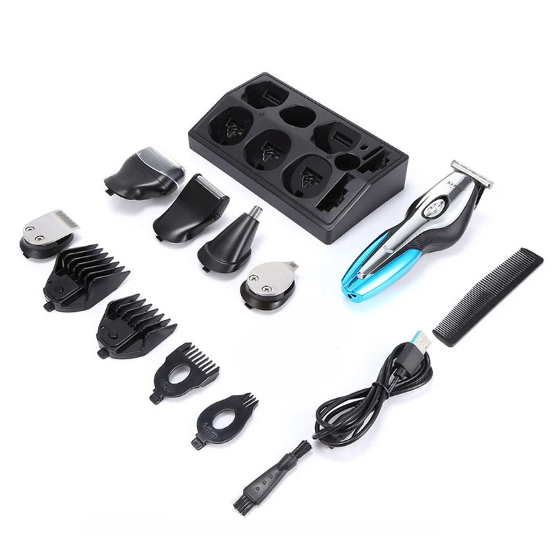 Машинка для стрижки волос Kemei мужской Аккумуляторный триммер с USB 6 в 1