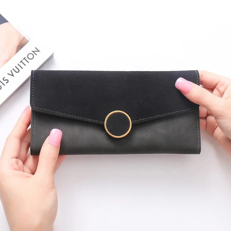 Модный кожаный женский кошелек Женский Винтажный Длинный матовые кошельки