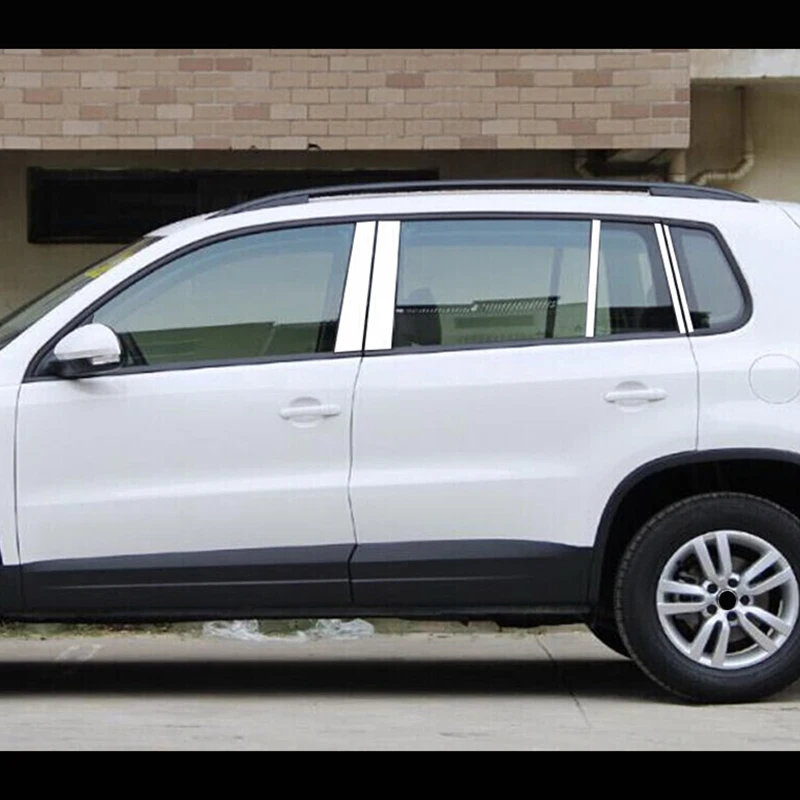 

Нержавеющая сталь для Tiguan MK2 2016 2017 2018 кузова автомобиля стекло гарнир столб средней колонке отделкой вытяжки стайлинга автомобилей 10 шт.