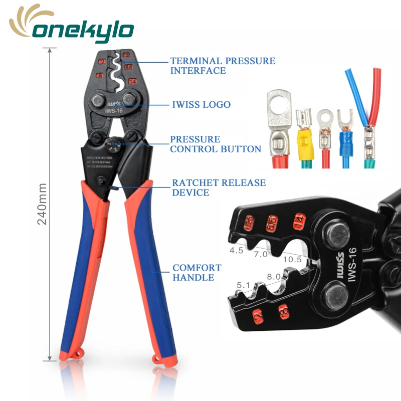 Фотообжимные щипцы IWISS обжимной инструмент с храповым механизмом для