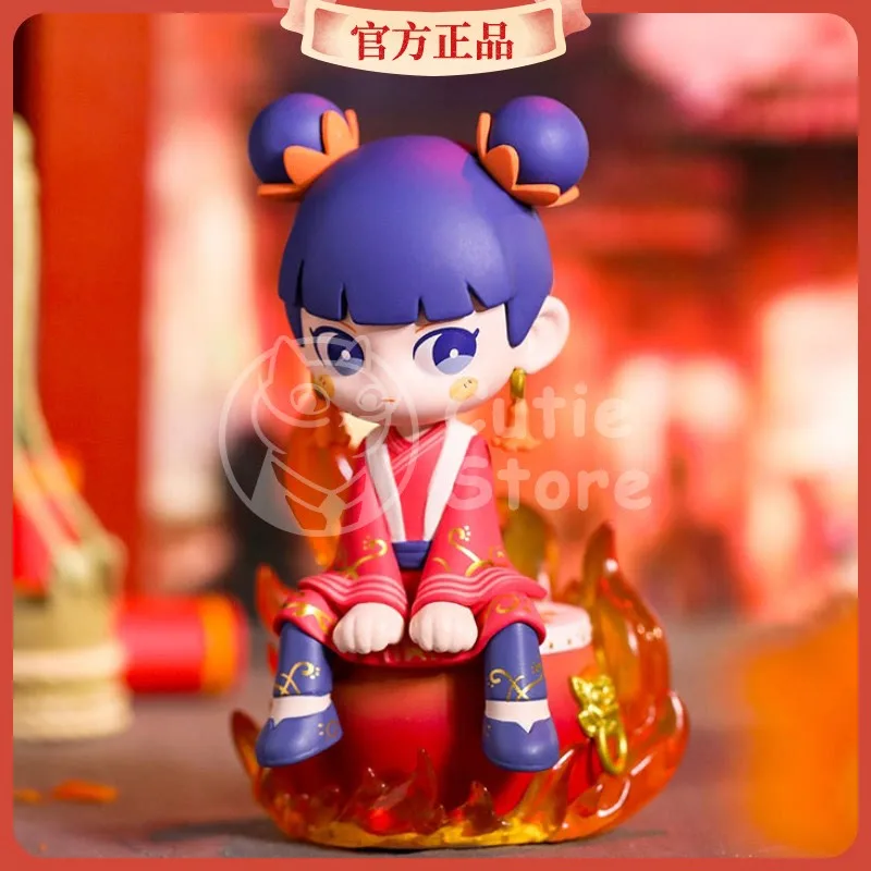 

Blind box toy Nezha twelve seasonal flower series creative kawaii anime doll girl heart hand-made ornaments mystery box