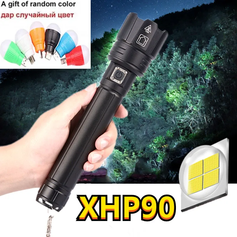 Мощный светодиодный фонарик XHP90.3 новинка 2021 масштабифонарь 18650 - Цена: 881,93 руб.