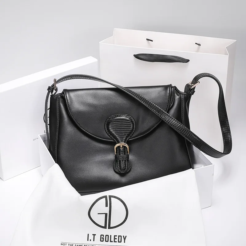 

High-quality Soft Leather Armpit Bag Vintage Large Capacity Tote Bag Luxury Designer Bag All-match Handbags for Women 2021