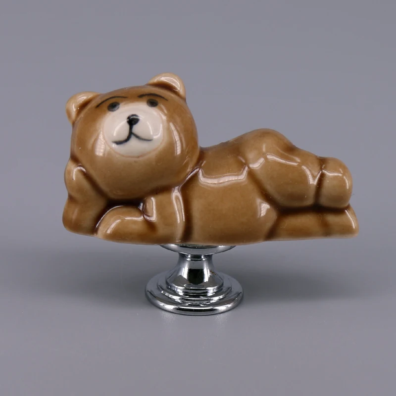 1x Детская мебель керамическая ручка мультфильм медведь панда ручки для