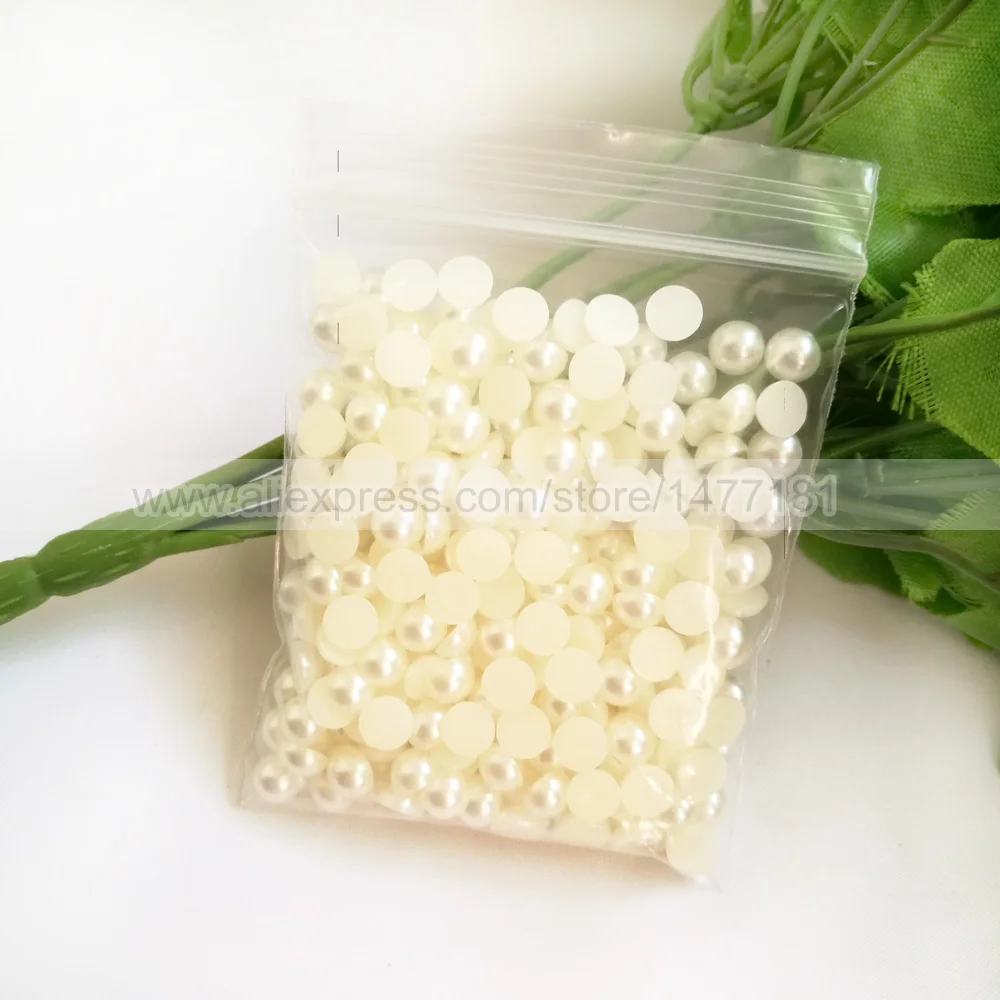 300 шт. белый слоновая кость 6 мм полукруглый жемчуг плоская задняя часть имитация