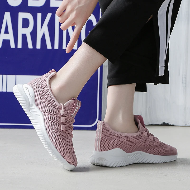 

New Women Casual Mesh Shoes Fashion Breathable Walking Lace up Flats Shoes Lightweight Sneakers Woman Tenis Feminino