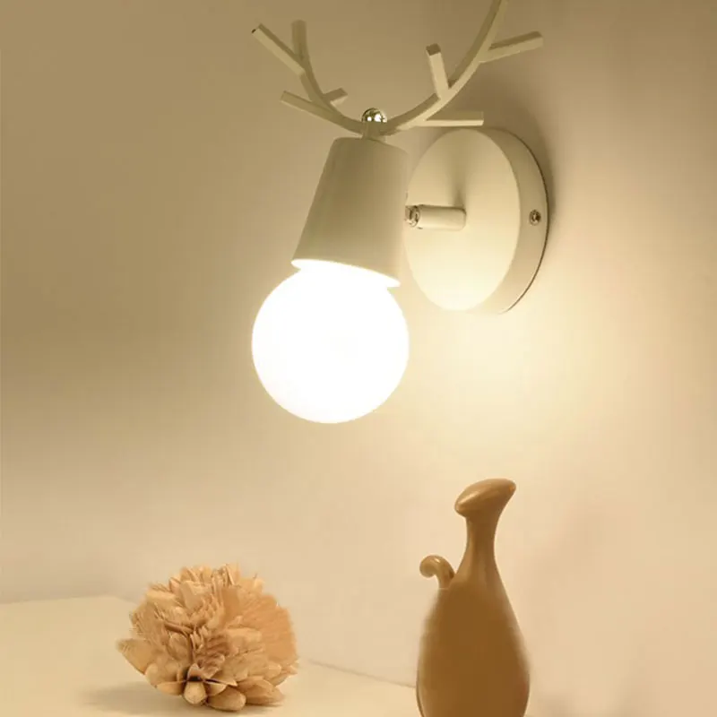 Современная настенная лампа креативные макароны Мультяшные олени рогатки