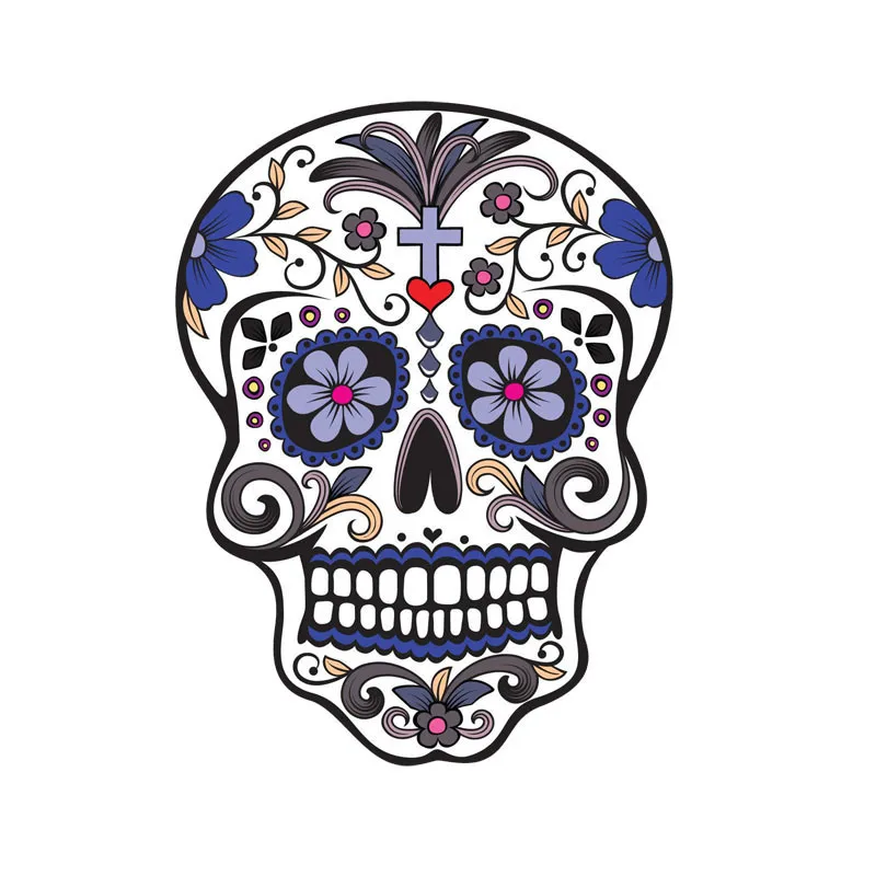 

Reflective MEXICAN SUGAR SKULL Romantic Purple Car Stickers and Decal Rear Windshield Bumper Window Trunk Accessories KK12*9cm