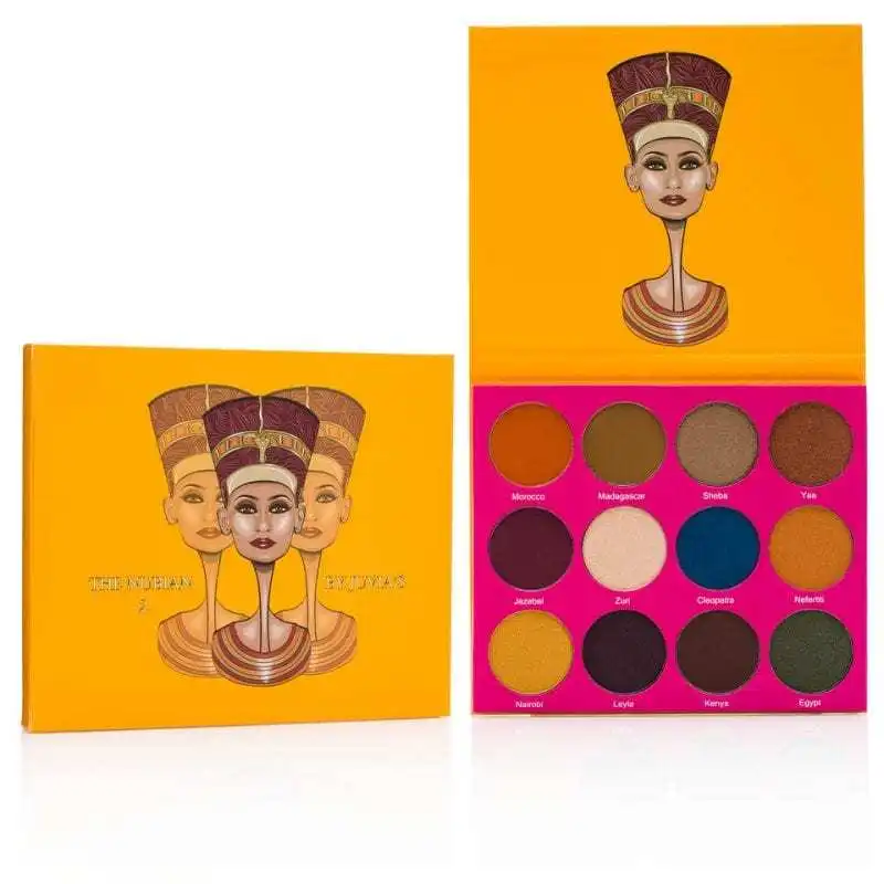 Макияж 12 оттенков пигментированные тени для век Палитра матовые + мерцающие