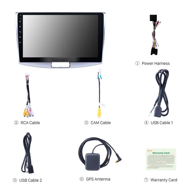 Автомагнитола Seicane мультимедийный проигрыватель 2 din на Android 10 0 1 дюйма с GPS для