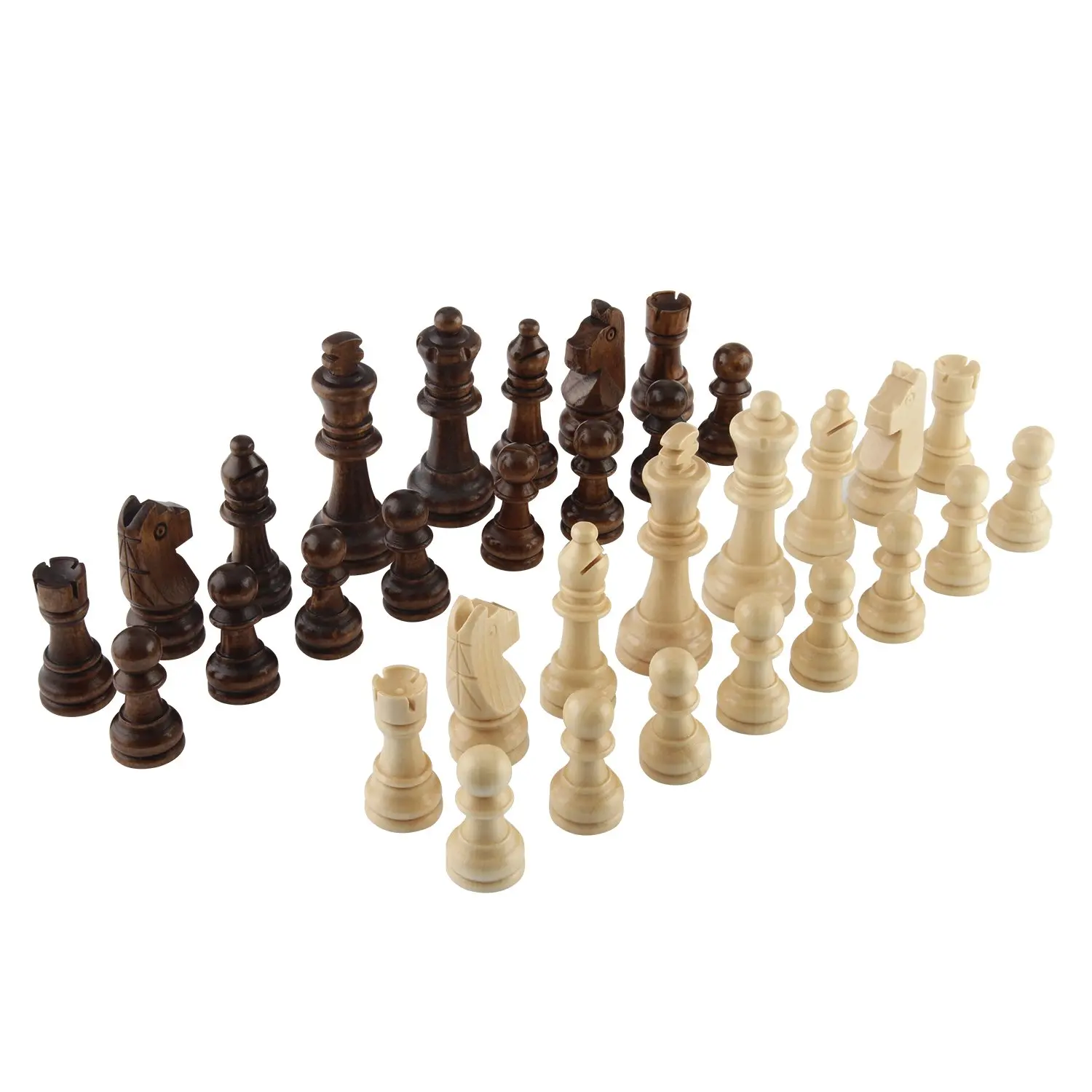 Wooden Chess Pieces Only Staunton Style Wood Chessmen Storage Bag - Gift Packed Box Tournament Game Pawns For | Спорт и развлечения