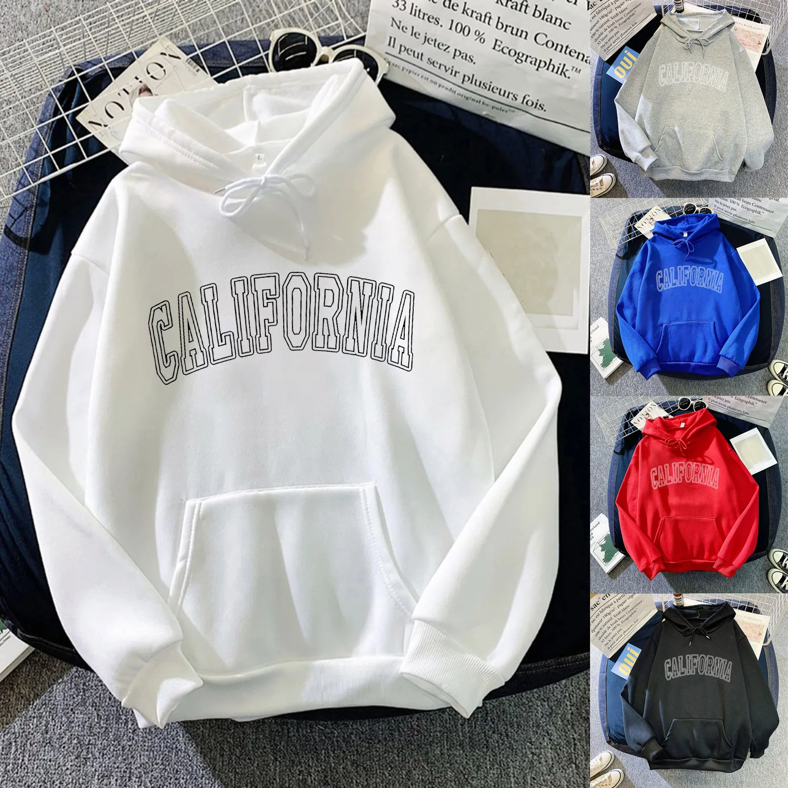 60# Fashion Women Sweatshirt Casual Print Long Sleeve Splice Letter Print With Pocket Hoodies Sweatshirt Pullover Tops Худи